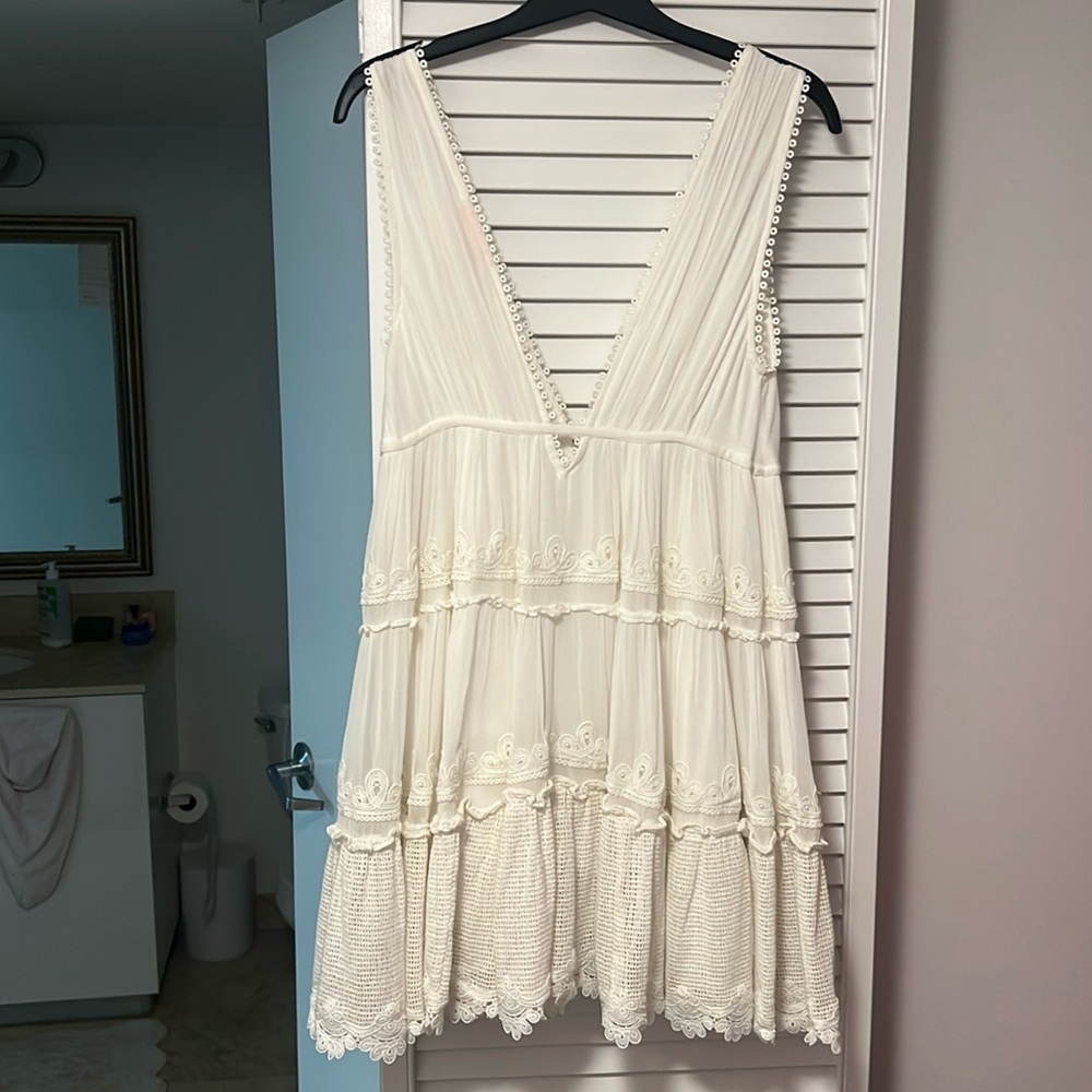 Rocco Sand White Mini Lace Dress